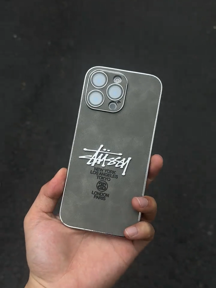 Stussy金屬立標電鍍全包手機殼